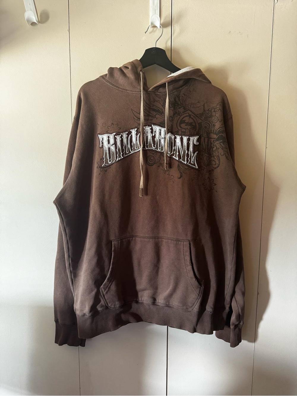 Billabong Brown Crewneck Hoodie with Chest Graphic